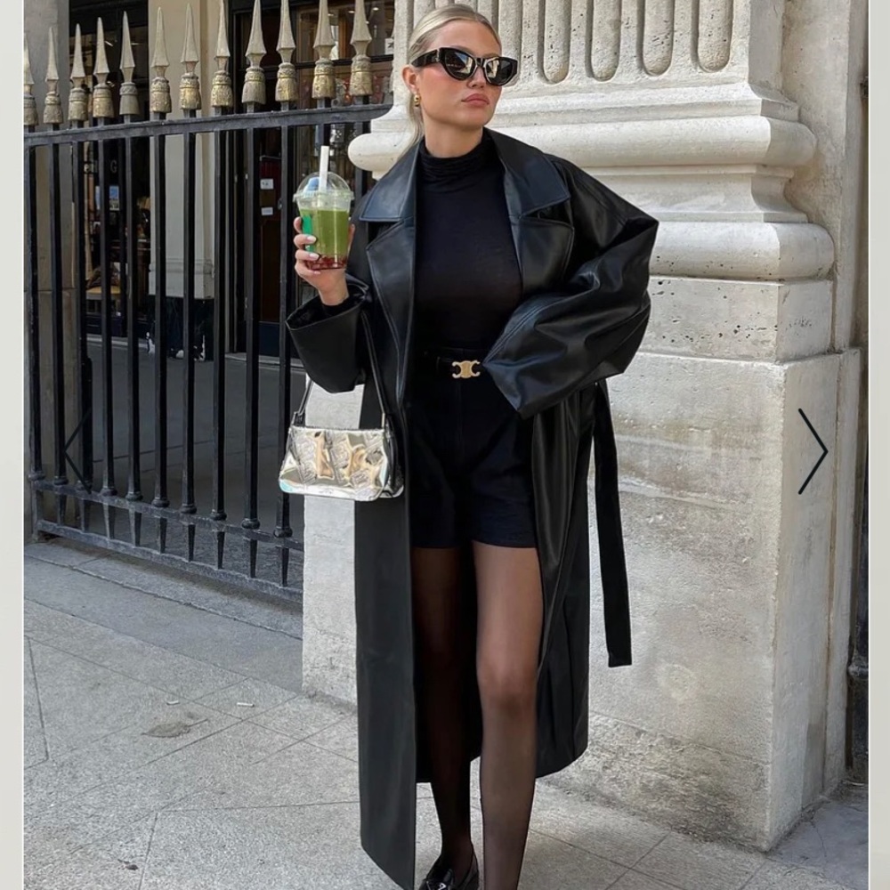NWT NA-KD Oversized PU Trench Coat
